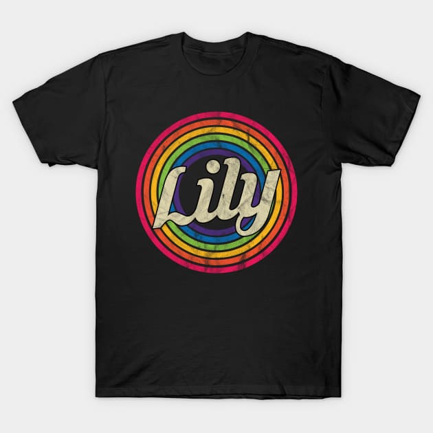 Lily - Retro Rainbow Faded-Style T-Shirt by MaydenArt